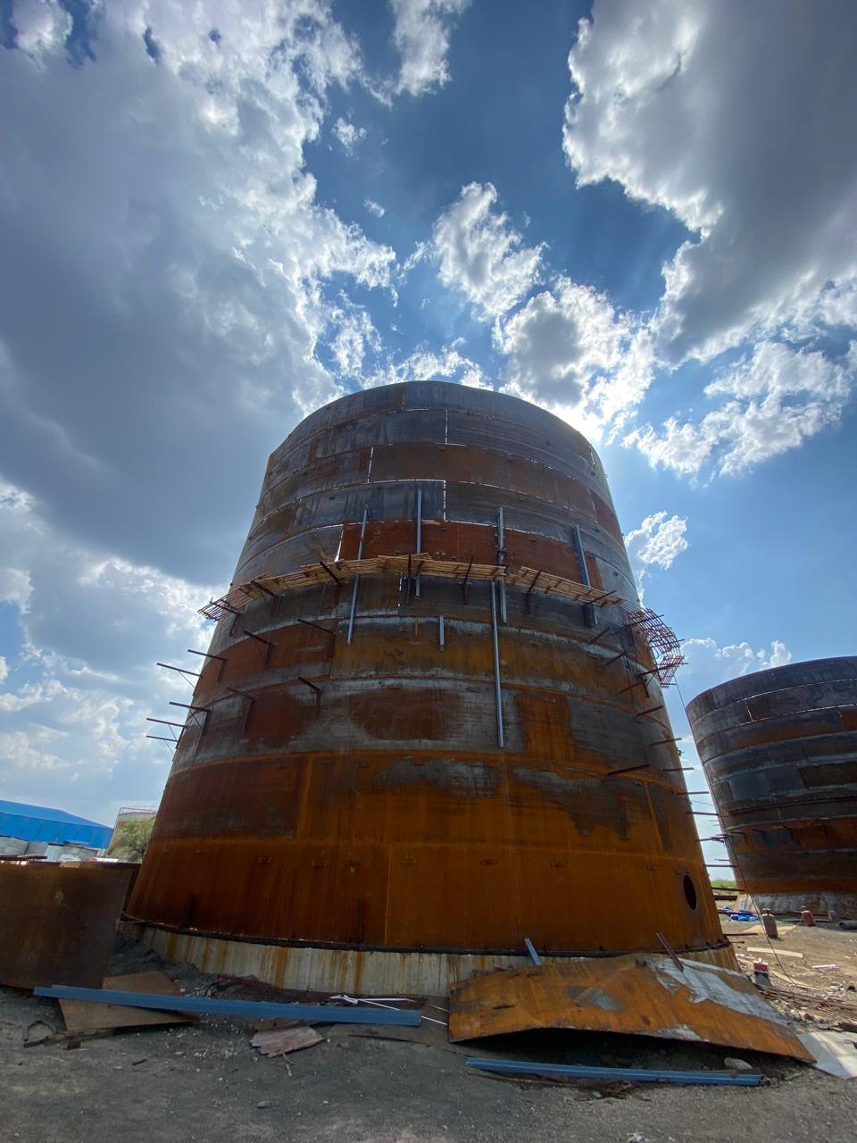 Large tank fabrication at Shirguppi Sugar, Kagwad, Karnataka